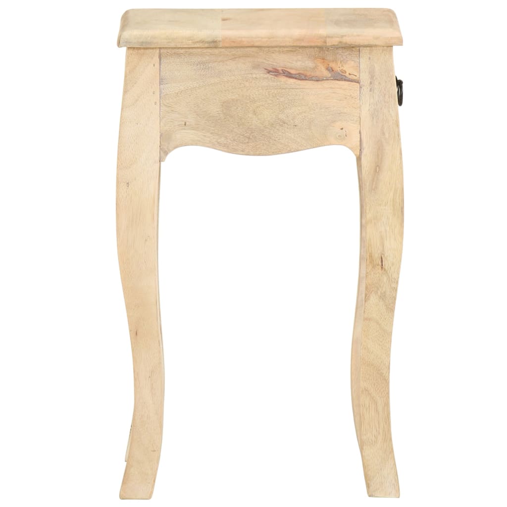 Mesita De Noche De Madera Maciza De Mango 28x28x46 Cm_3