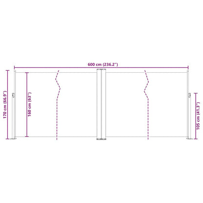 Vidaxl Toldo Lateral Retráctil Azul 170x600 Cm_2