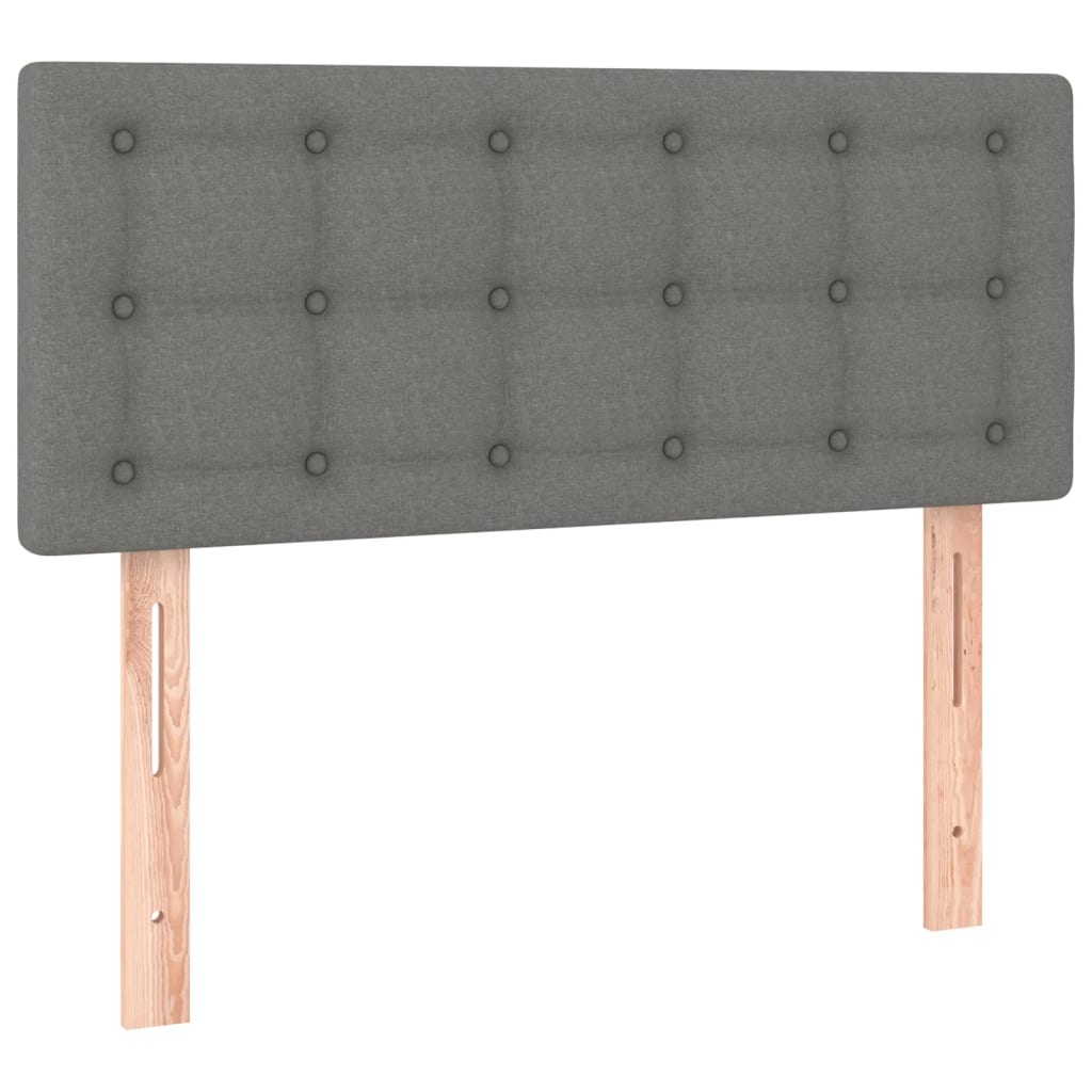 Cama Box Spring Con Colchón Y Led Tela Gris Oscuro 120x200 Cm / Vetonek_3