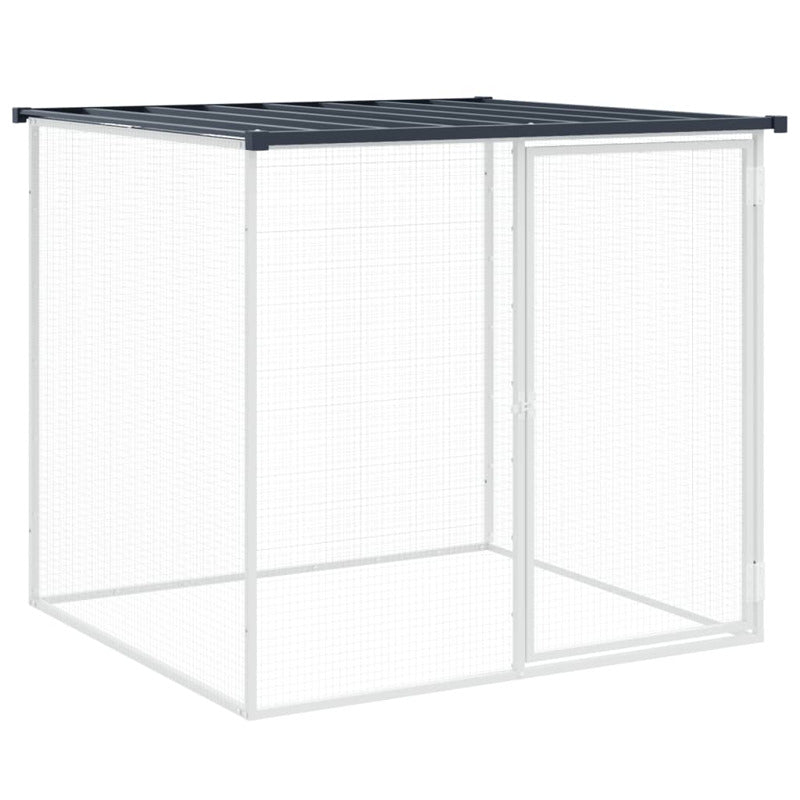 Vidaxl Gallinero Con Techo Acero Galvanizado Antracita 603x98x90 Cm_5
