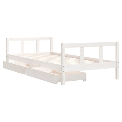 Vidaxl Estructura Cama Niños Con Cajones Madera Pino Blanco 90x200 Cm_3