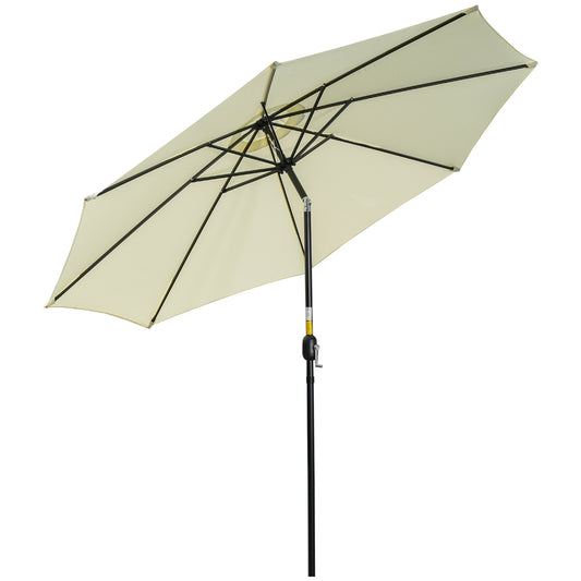 Outsunny Sombrilla De Jardín Ø295x250 Cm Con Manivela E Inclinación Beige_0