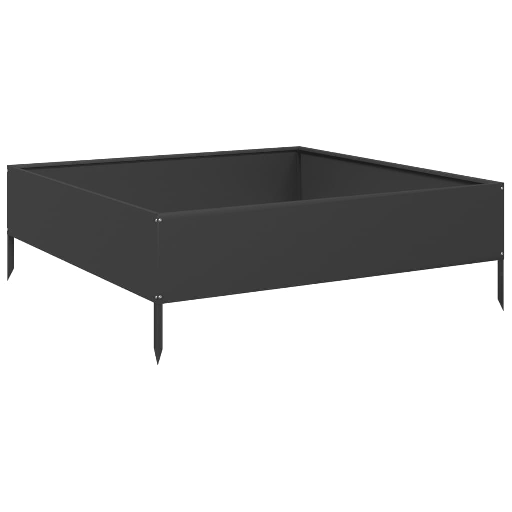 Arriate De Acero Negro 100x100x26 Cm_5