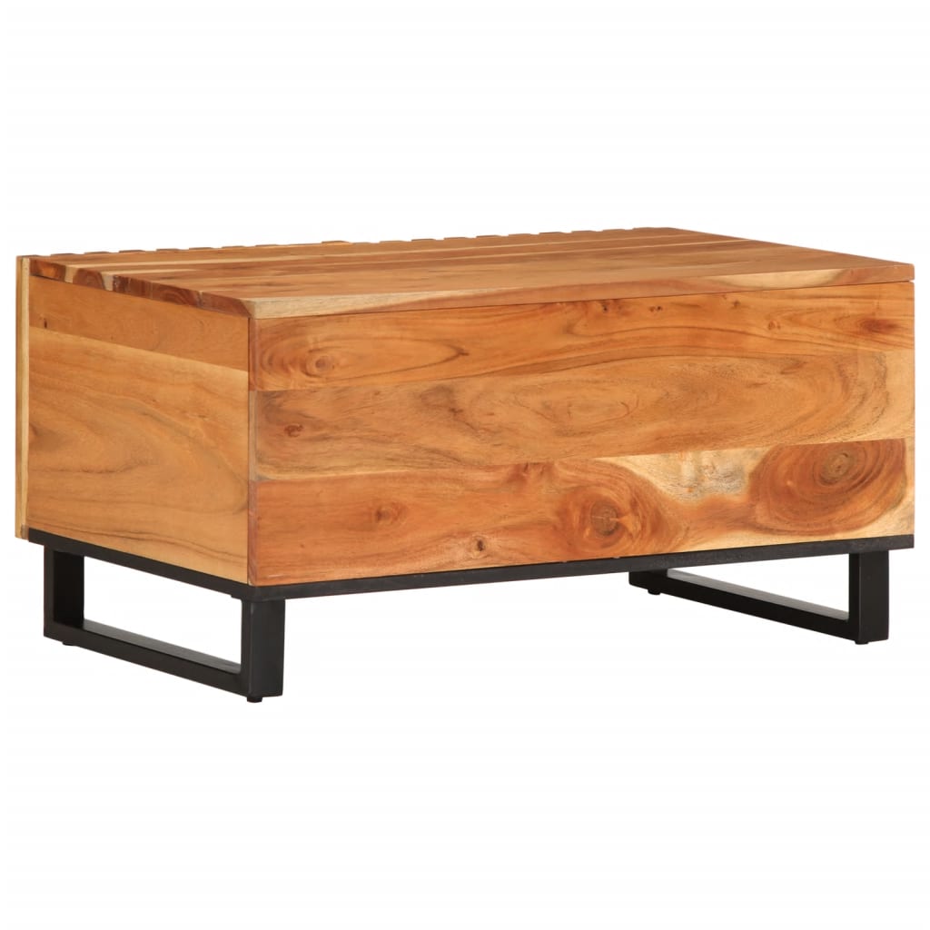 Mesa De Centro Madera Maciza De Acacia 80x51x40 Cm_2