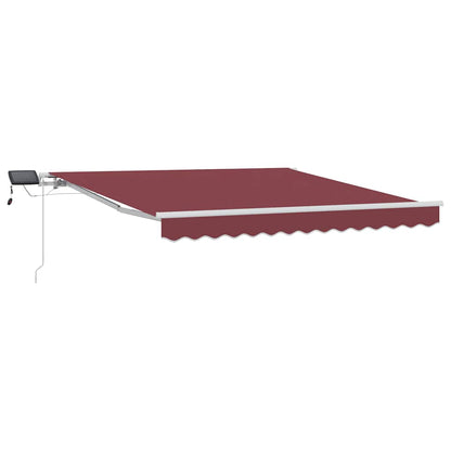 Toldo Retráctil Manual Con Luces Led Burdeos 300x250 Cm_0