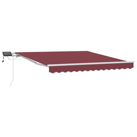 Toldo Retráctil Manual Con Luces Led Burdeos 300x250 Cm_0