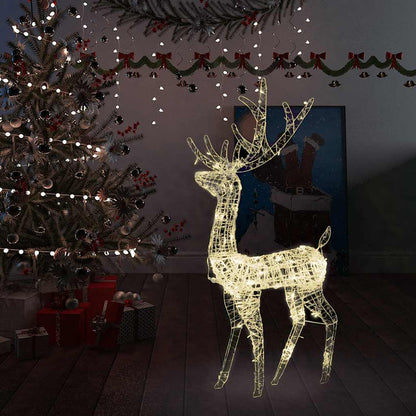 Vidaxl Adorno Reno De Navidad Acrílico Blanco Cálido 140 Leds 120 Cm_1