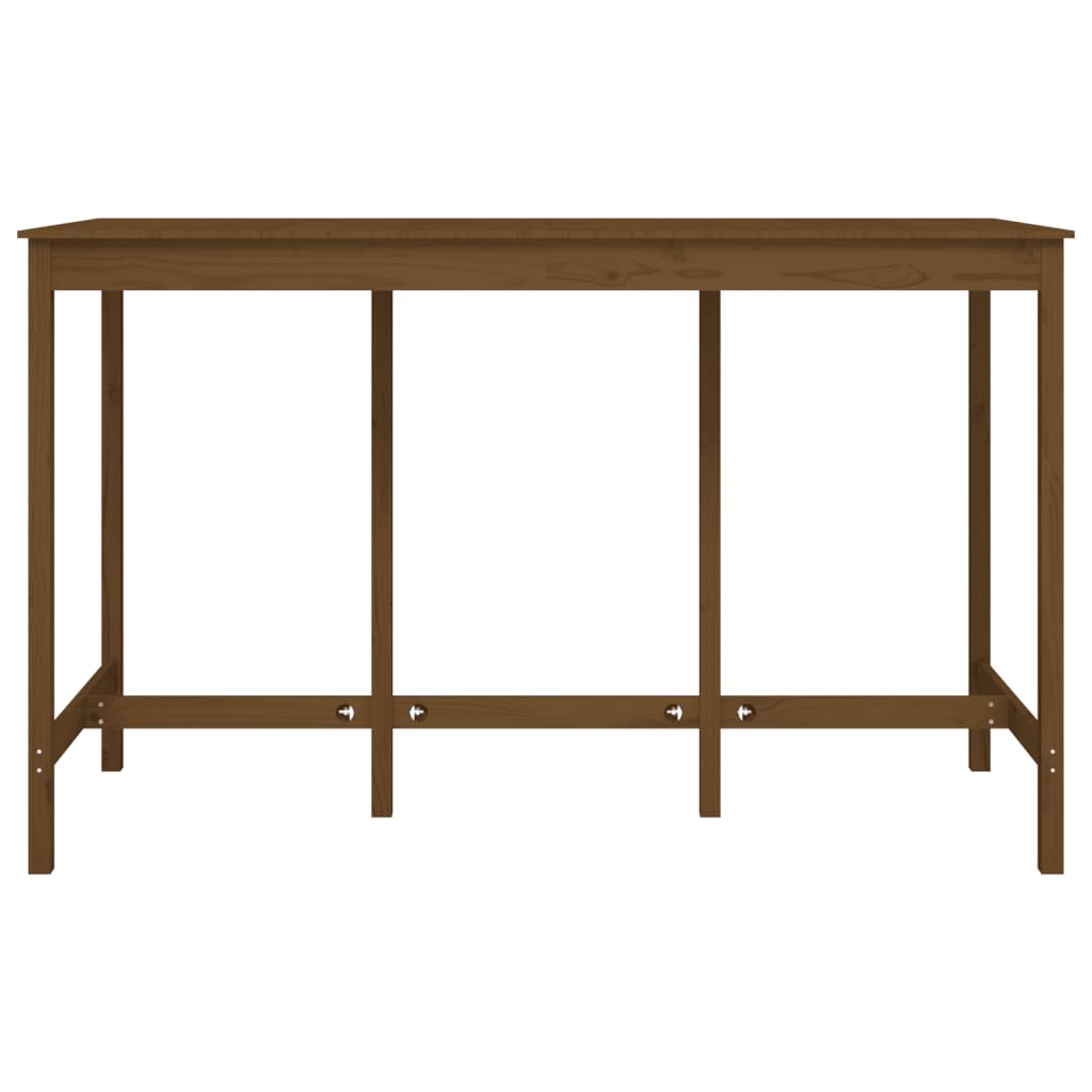 Mesa Alta De Bar Madera Maciza Pino Marrón Miel 180x80x110 Cm_1
