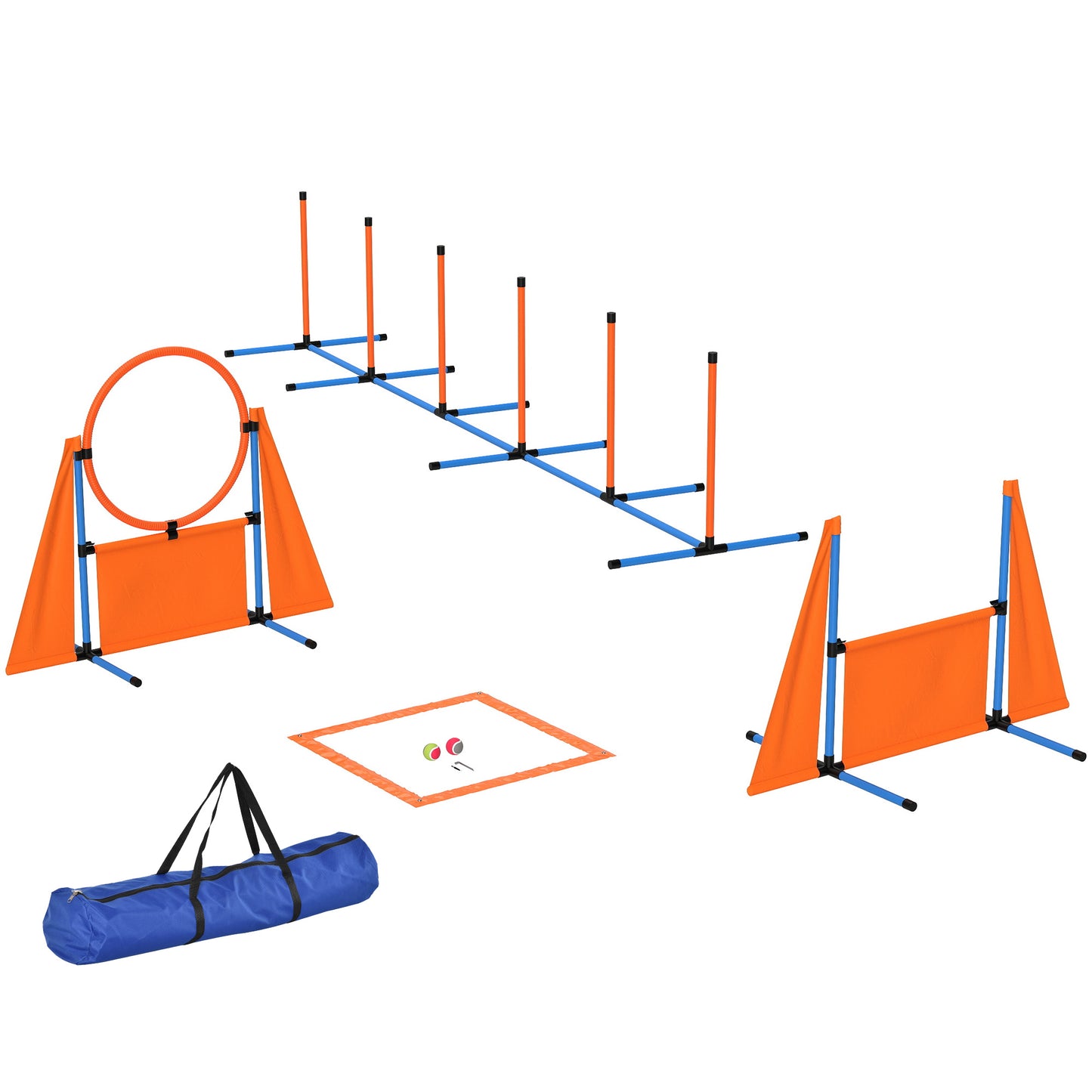 Pawhut Set De Entrenamiento De Agilidad Para Perros De 6 Piezas Naranja_0