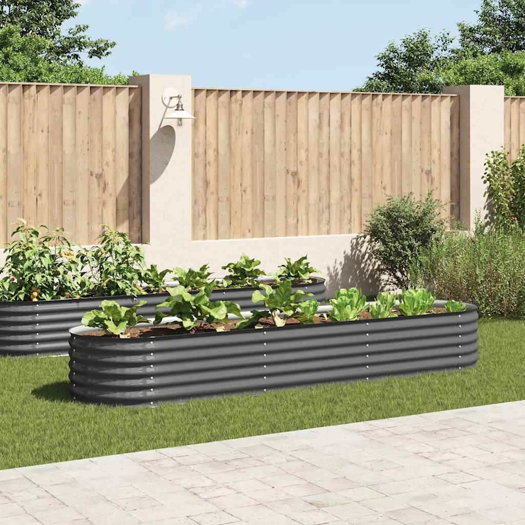 Arriate De Acero Galvanizado Gris 320x80x44 Cm_1