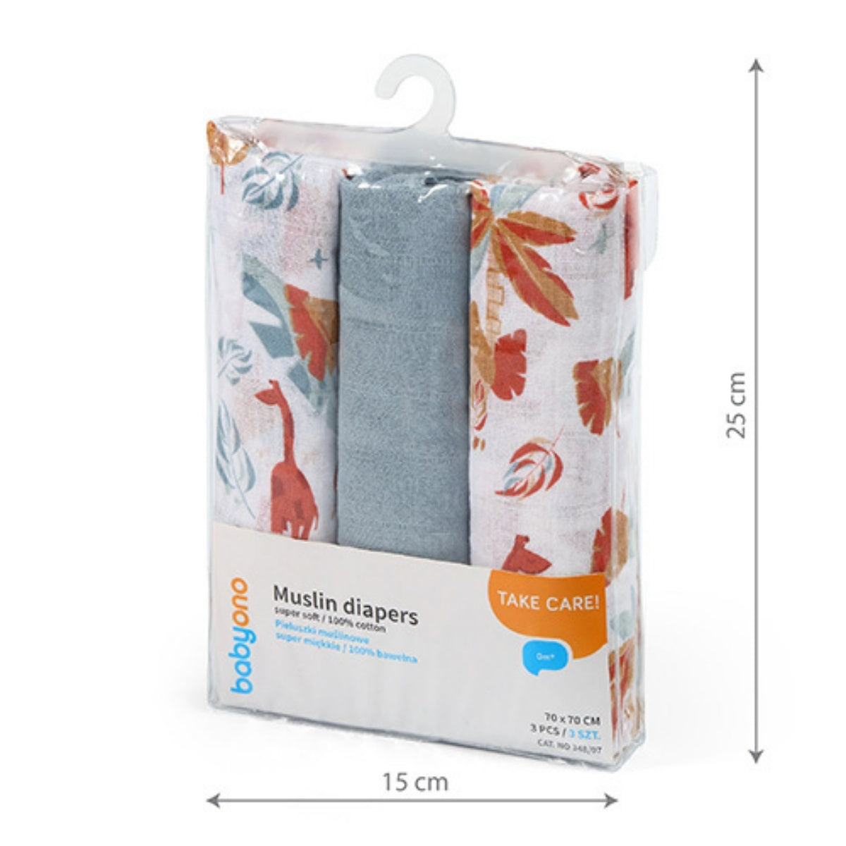 Babyono Pack 3 Muselinas Natural Algodón 70x70 Cm_3