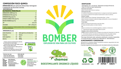 Bioestimulante Bomber Con Aminoácidos De Origen Vegetal Chamae 1 Litro.