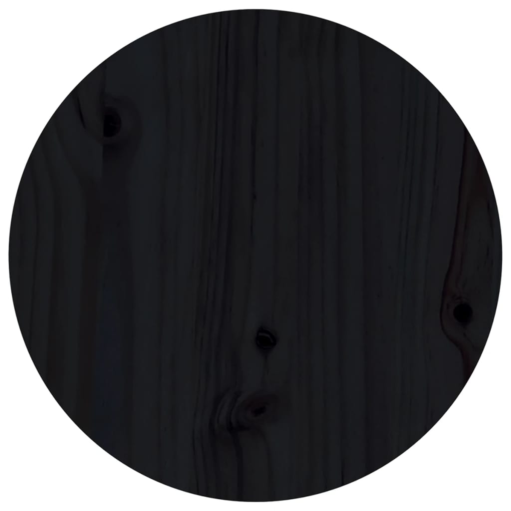 Mesa De Centro De Madera Maciza De Pino Negro Ø40x60 Cm_4