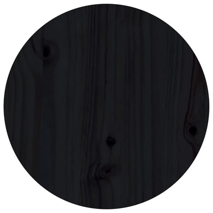 Mesa De Centro De Madera Maciza De Pino Negro Ø40x60 Cm_4