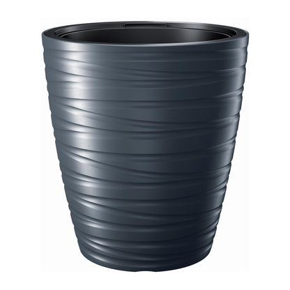 Maceta Con Deposito 16l Maze De Plastico En Color Antracita 29,6 (largo) X 29,6 (ancho) X 32,9 (alto) Cm