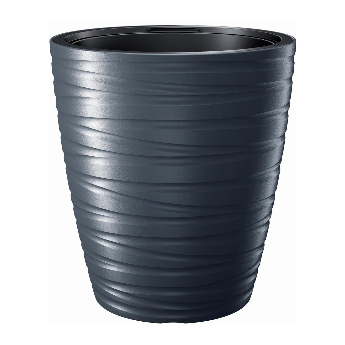 Maceta Con Deposito 16l Maze De Plastico En Color Antracita 29,6 (largo) X 29,6 (ancho) X 32,9 (alto) Cm_0