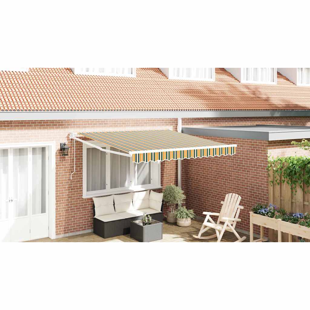 Toldo Retráctil Verde Y Amarillo 300 X 250 X 165 Cm_1