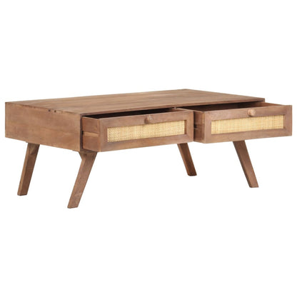 Mesa De Centro De Madera Maciza De Mango 100x60x40 Cm_2