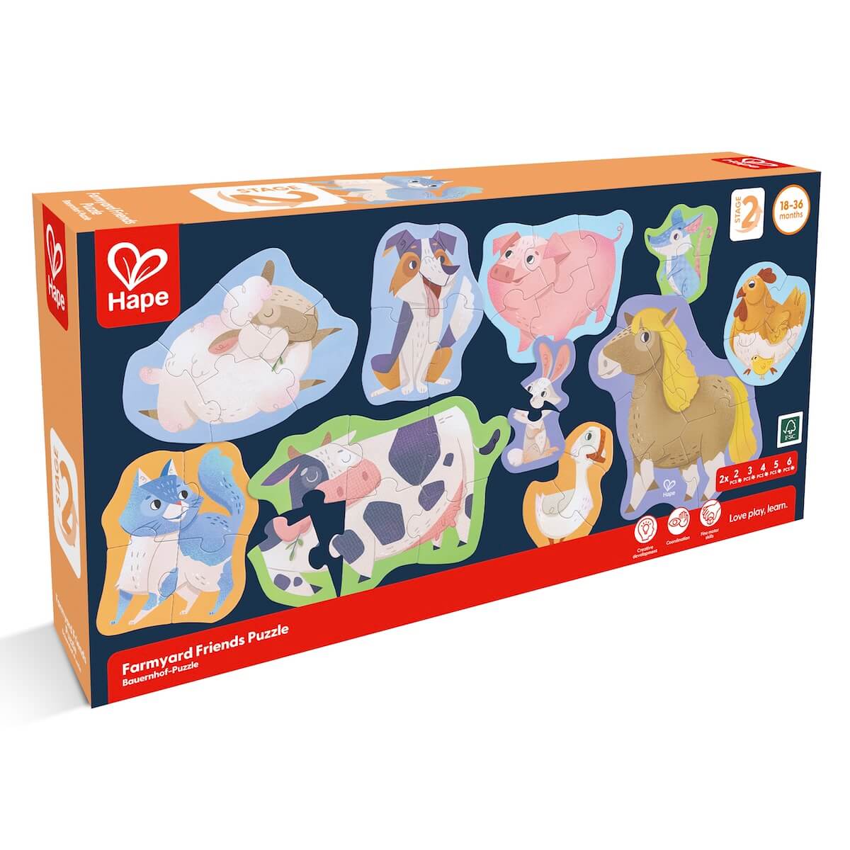 Puzzle Farmyard Friends Hape_2