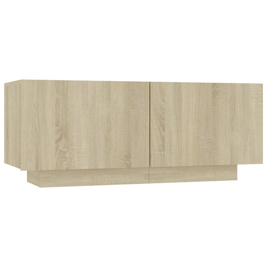 Mesita De Noche Madera De Ingeniería Roble Sonoma 100x35x40 Cm_0