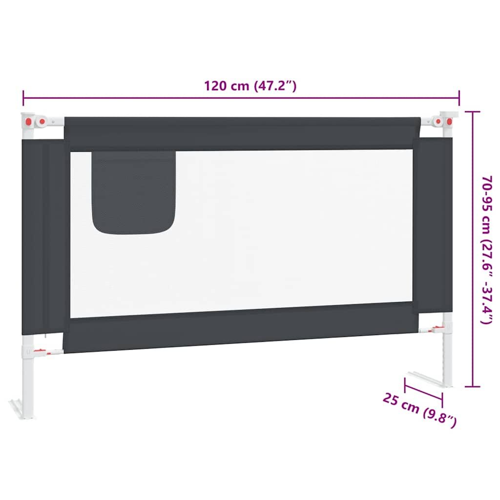 Vidaxl Barandilla De Seguridad Cama De Niño Gris Oscuro Tela 120x25 Cm_2