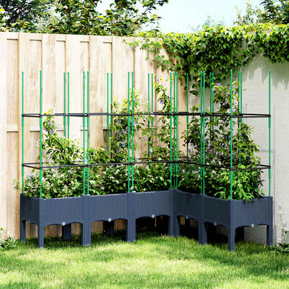 Jardinera Con Enrejado Pp Azul Gris 160x120x142,5 Cm_1