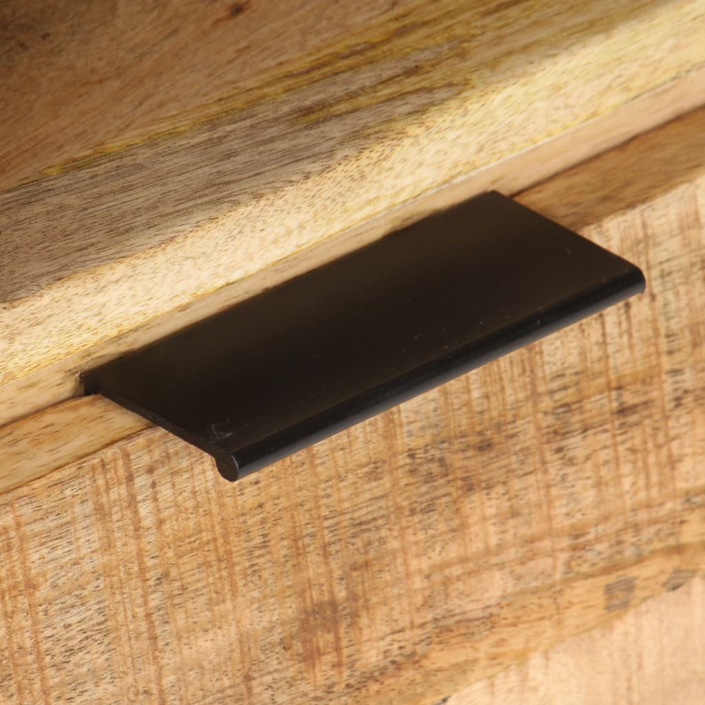 Mesita De Noche De Madera De Mango Rugosa 40x30x50 Cm_2