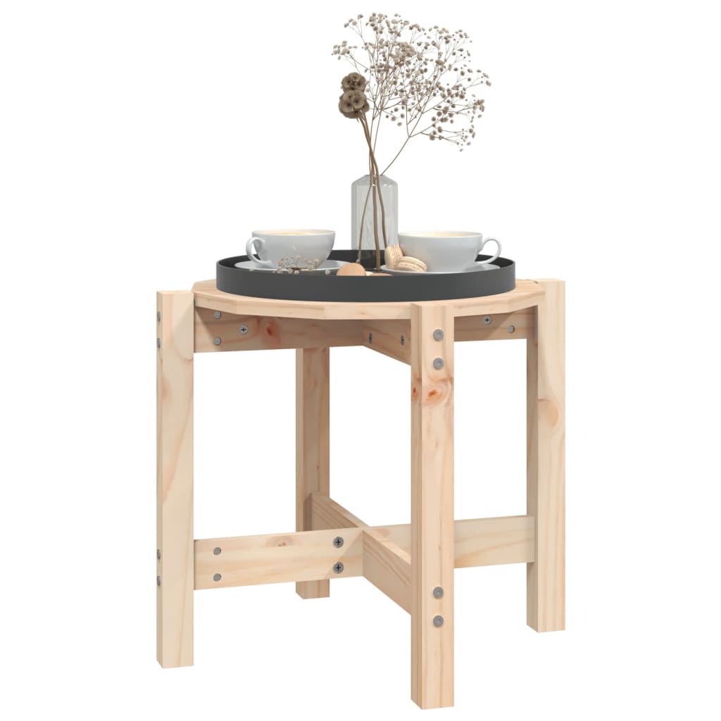 Mesa De Centro De Madera Maciza De Pino Ø52,5x45 Cm_2