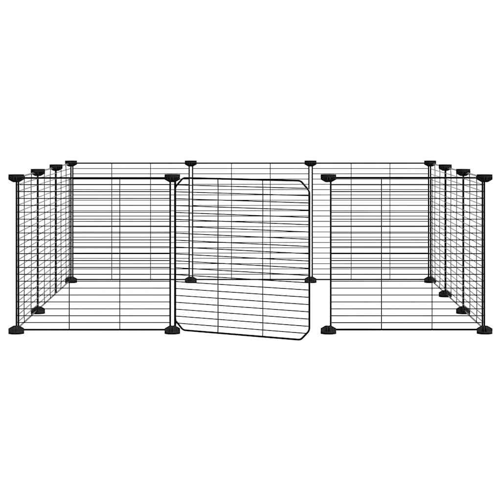 Vidaxl Jaula Para Mascotas De 12 Paneles Con Puerta De Acero, Color Negro, 35 X 35 Cm_0