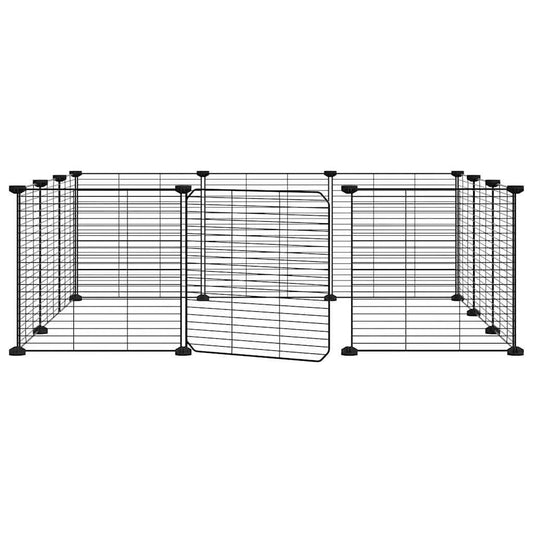 Vidaxl Jaula Para Mascotas De 12 Paneles Con Puerta De Acero, Color Negro, 35 X 35 Cm_0