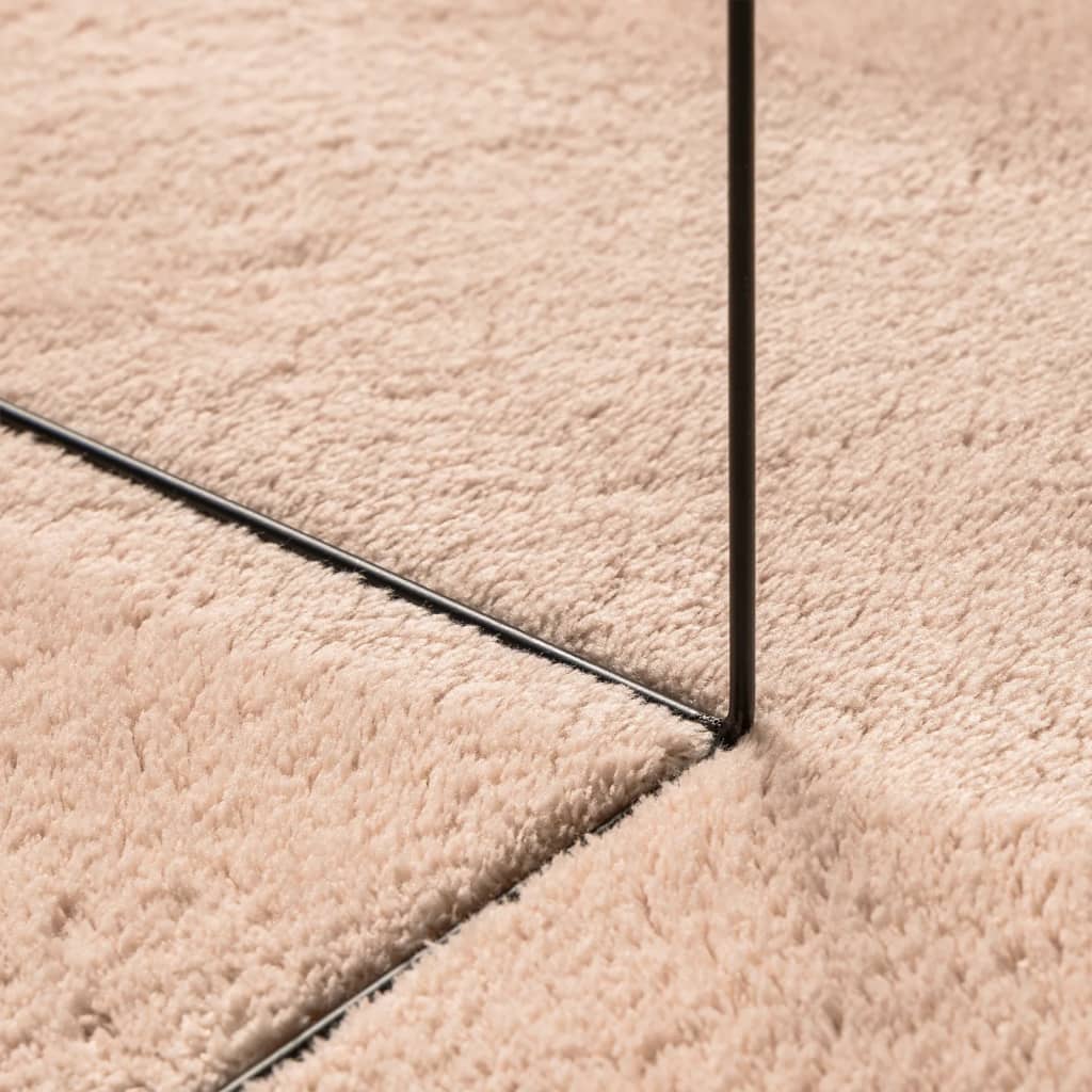 Alfombra De Pelo Corto Suave Lavable Huarte Rosado 120x120 Cm / Vetonek_2