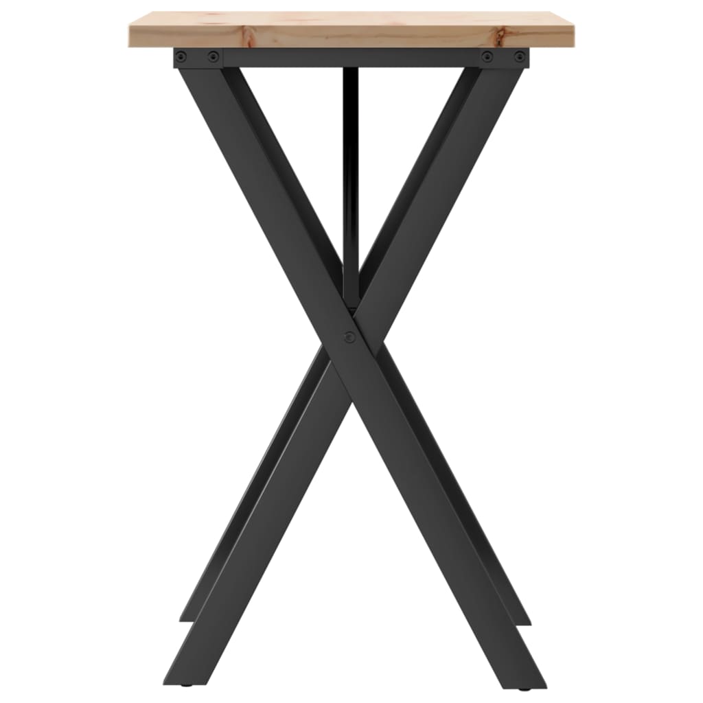 Mesa De Comedor Marco X Madera Maciza Pino Y Acero 50x50x75,5cm_3