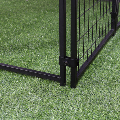 Pawhut Perrera De Exterior Con Techo 141x141x153 Cm Con Malla De Metal Y Puerta_3