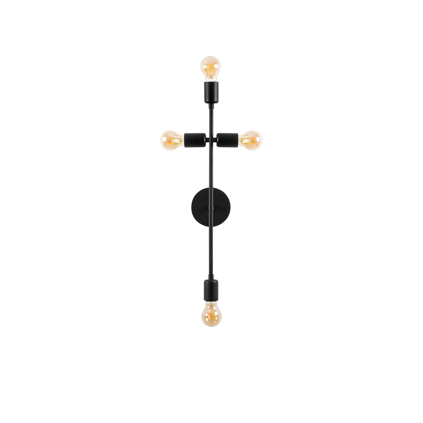 Aplique De Pared, Metal , Negro, 20x15x62, Casquillo 4 X E 27 Max 40 W_0