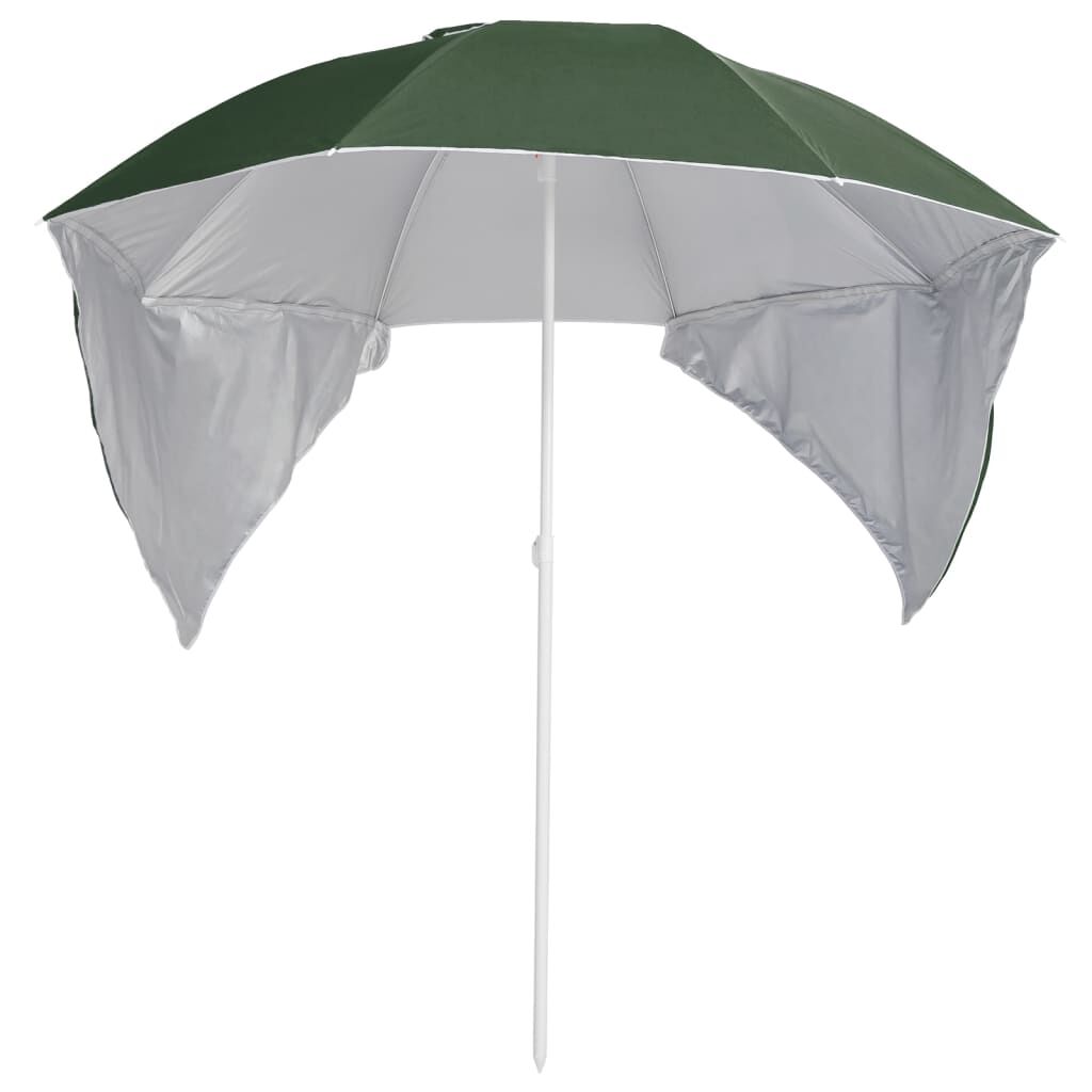 Vidaxl Sombrilla De Playa Con Paredes Laterales Verde 215 Cm_1
