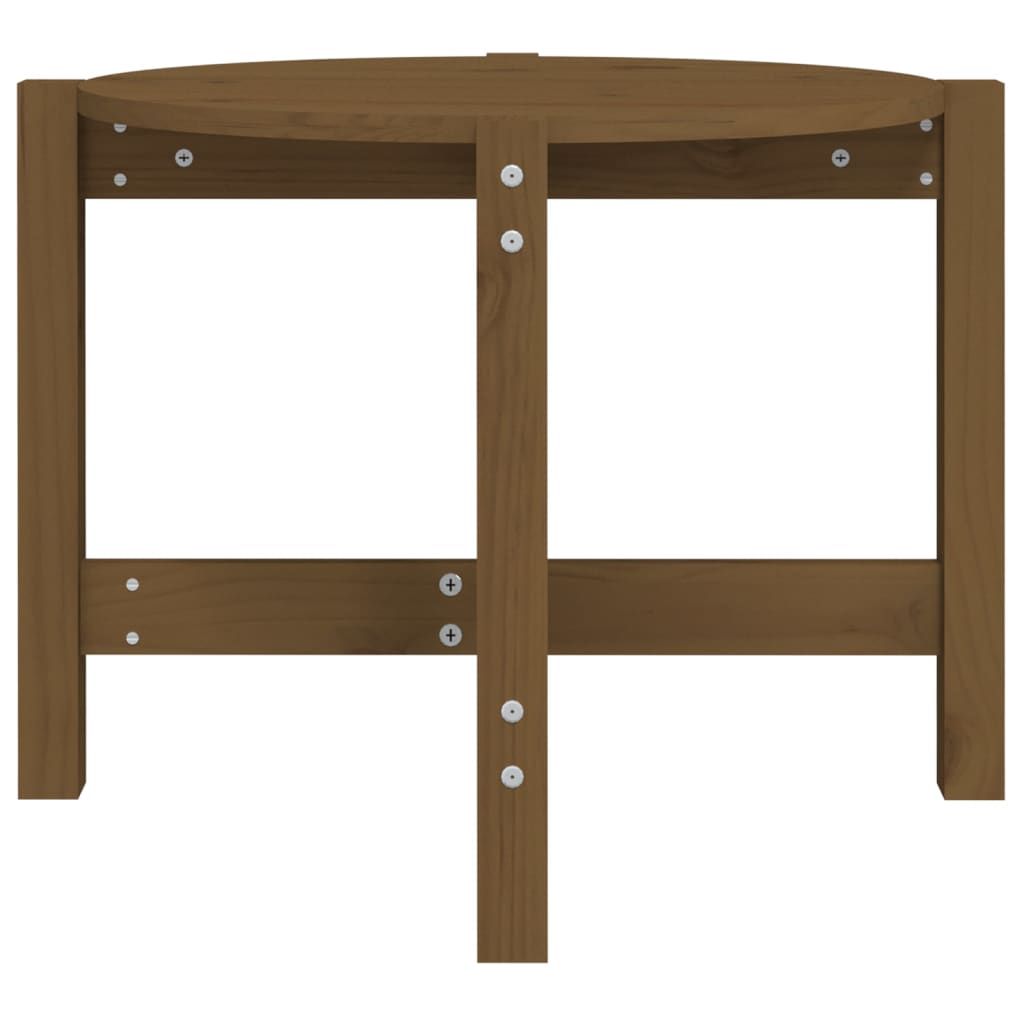 Mesa De Centro De Madera Maciza De Pino Marrón Miel 62,5x45 Cm_3