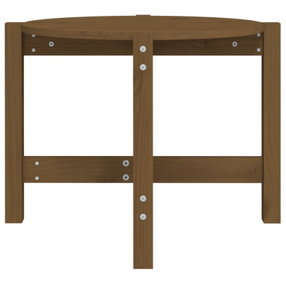 Mesa De Centro De Madera Maciza De Pino Marrón Miel 62,5x45 Cm_3