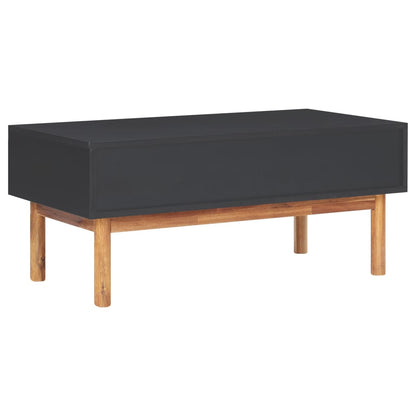 Mesa De Centro De Madera Maciza De Acacia Y Mdf 90x50x40 Cm_3
