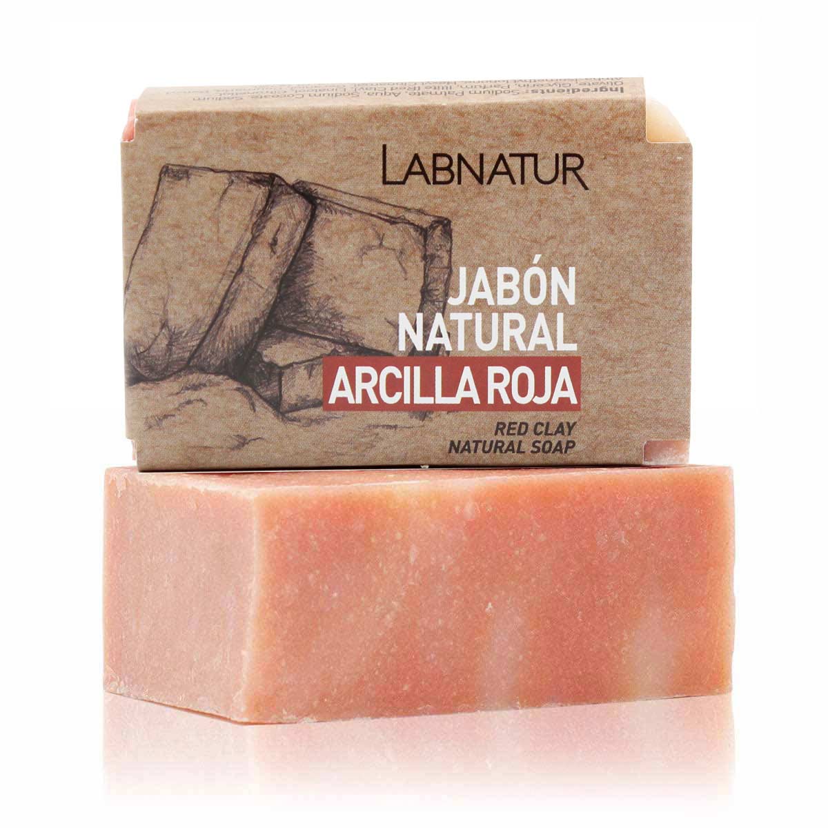 Jabón Natural Arcilla Roja Labnatur 100 g | Purifica y Regula el Sebo | Piel Grasa | Vegano_0