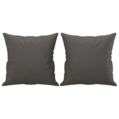 Vidaxl Cojines Decorativos 2 Uds Cuero Sintético Gris 40x40 Cm_0