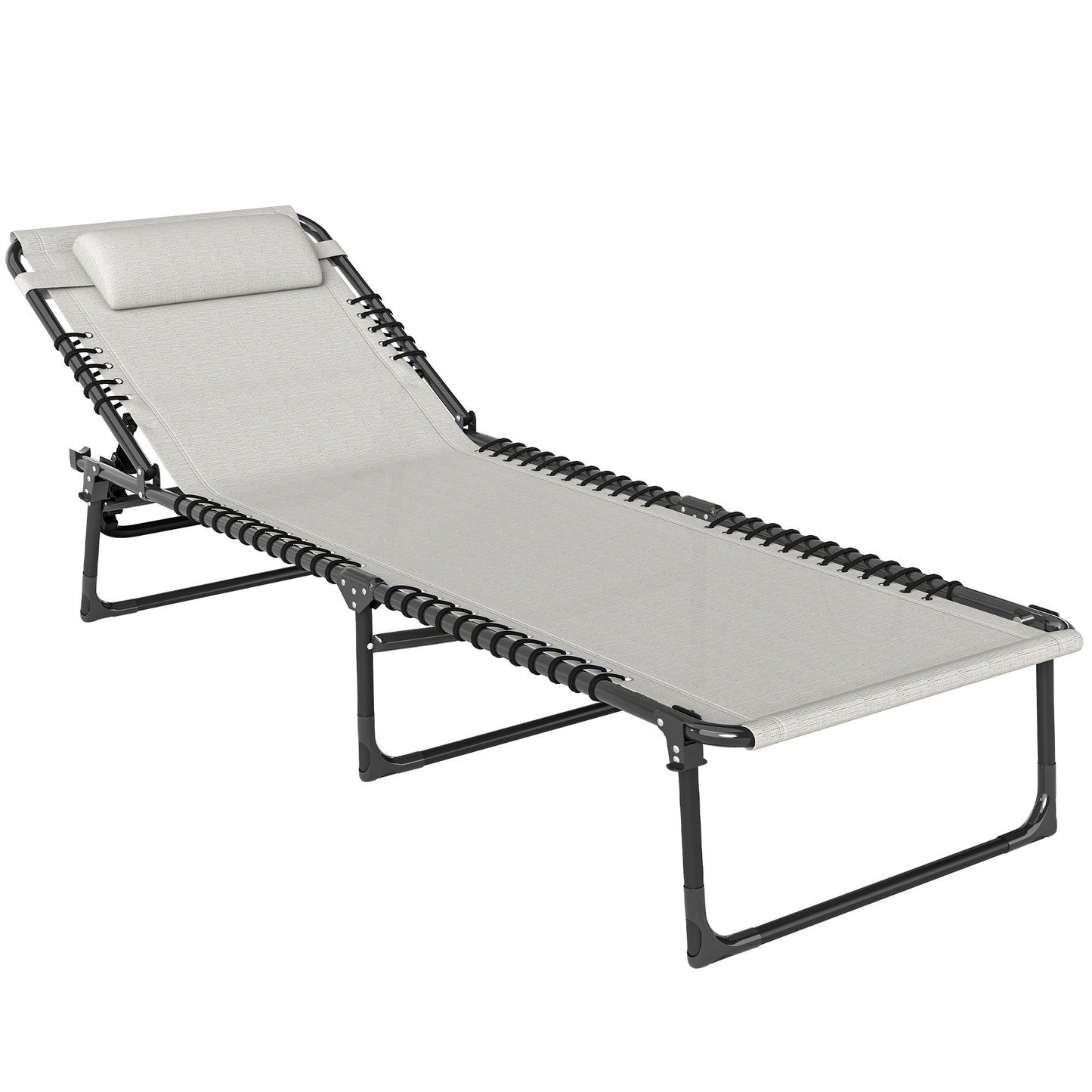 Outsunny Tumbona Plegable Y Ajustable De 4 Posiciones Con Sistema De Cordones_0