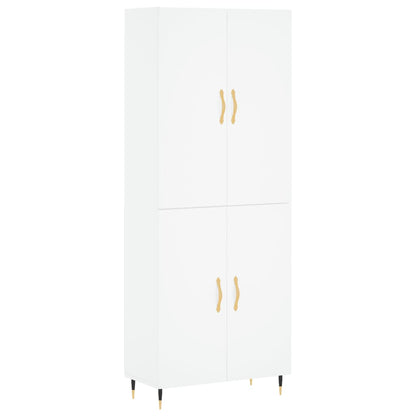 Aparador Alto Madera Contrachapada Blanco 69,5x34x180 Cm_1