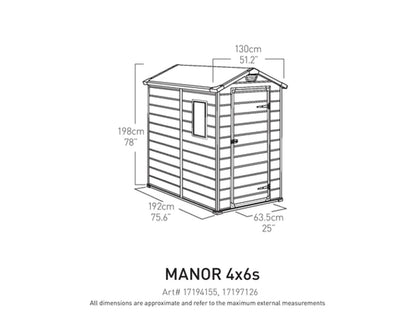 Caseta De Exterior Manor 4x6 De Keter. 130x192x198 Cm - Gris_2