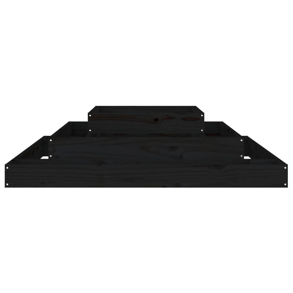 Jardinera Madera Maciza De Pino Negro 110x110x27 Cm_4