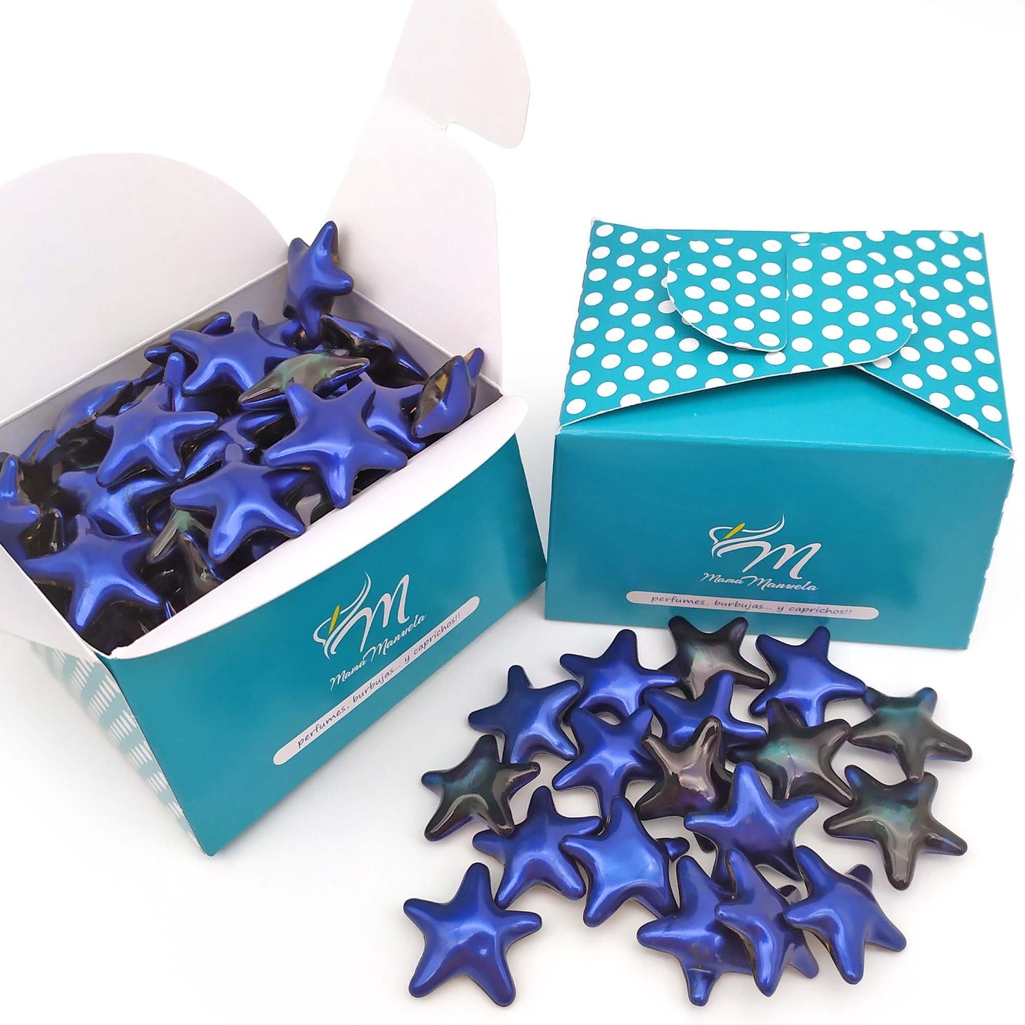 Caja 40 Perlas De Baño Con Aroma A Magnolia - Con Aceite De Soja - Hidratante Y Aromática - Forma Estrella_0