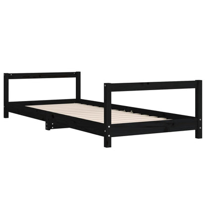 Vidaxl Estructura De Cama Para Niños Madera De Pino Negro 90x190 Cm_5