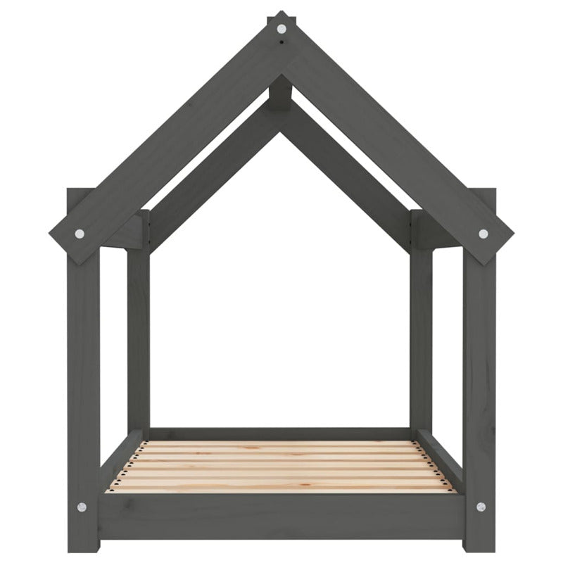 Vidaxl Cama Para Perros Madera Maciza De Pino Gris 81x60x70 Cm_5