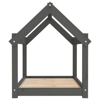 Vidaxl Cama Para Perros Madera Maciza De Pino Gris 81x60x70 Cm_5