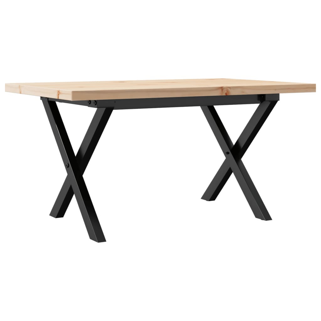 Mesa De Centro Marco X Madera Maciza Pino Y Acero 80x50x40,5 Cm_0