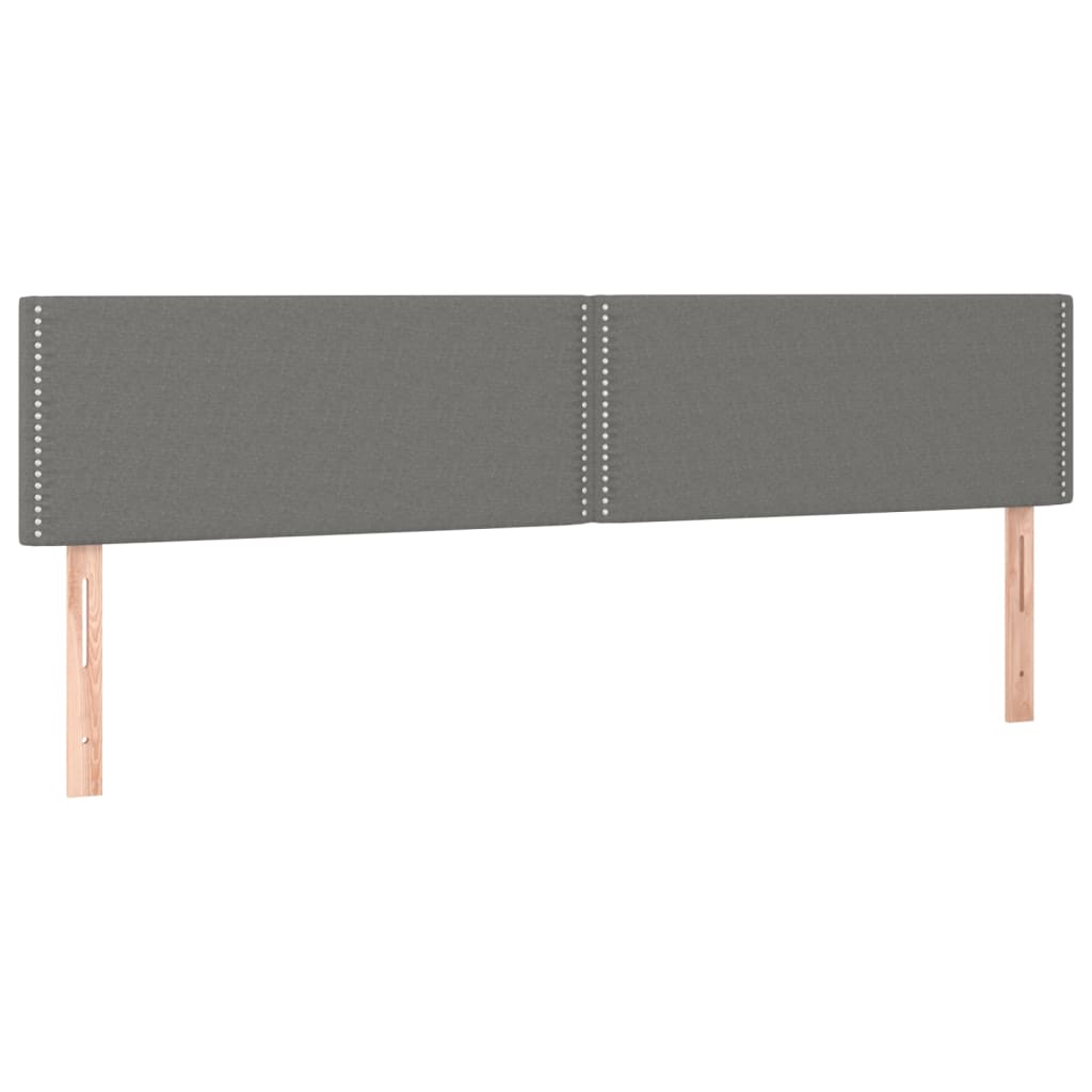 Cama Box Spring Colchón Y Luces Led Tela Gris Oscuro 160x200 Cm / Vetonek_4